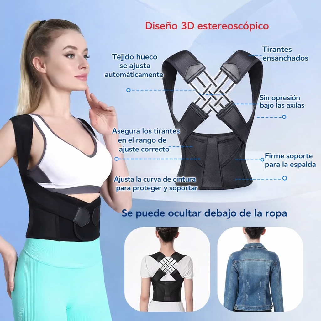 Cinturón Corrector de postura de espalda para hombre y mujer